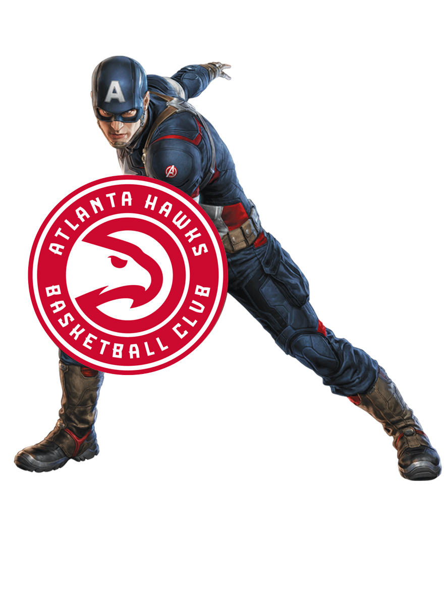 Atlanta Hawks Captain America Logo vinyl decal